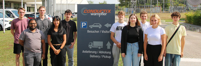 New apprentices and students in 2024 at the Conductix-Wampler site in Weil am Rhein